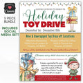 holiday toy drive flyer editable template